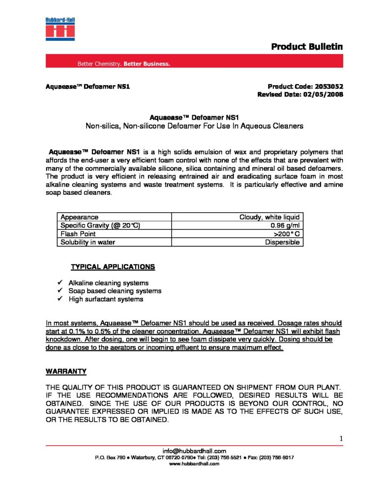 aquaease defoamer ns1 pb 2053052 pdf 791x1024