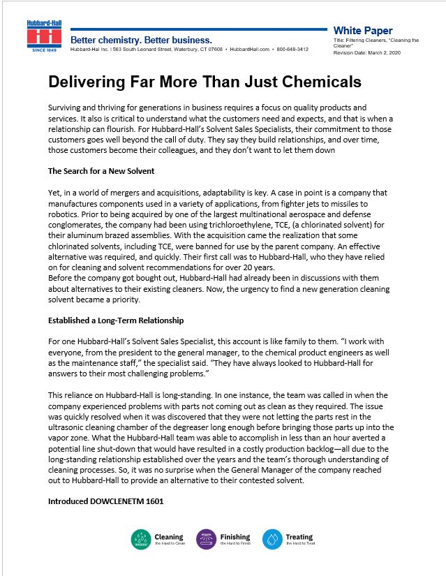 Delivering Far More Than Just Chemicals