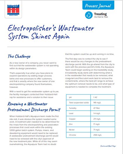Electropolishers’s Wastewater System Shines Again